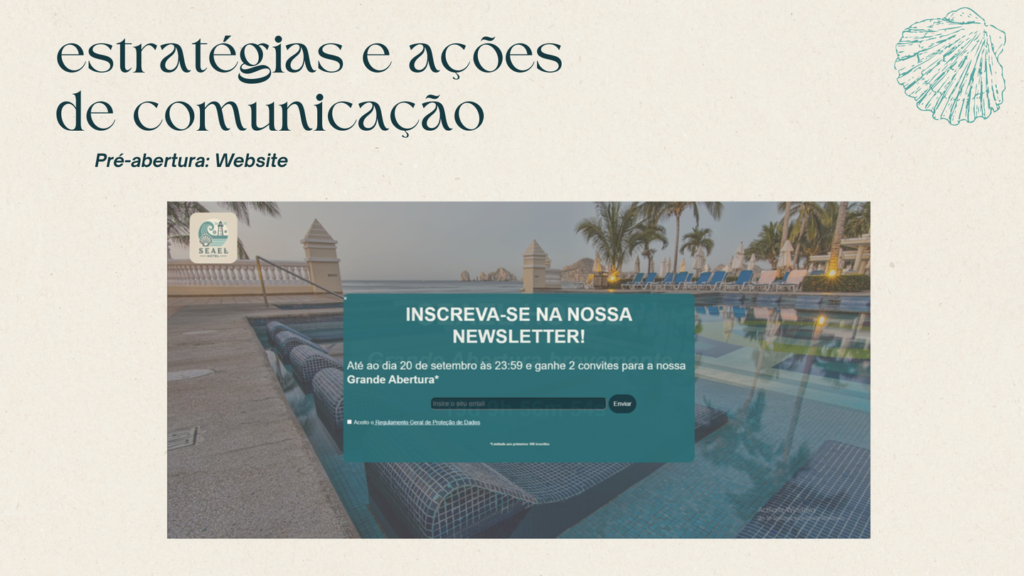 Exemplo de landing page com informação pré-abertura para aderir à Newsletter